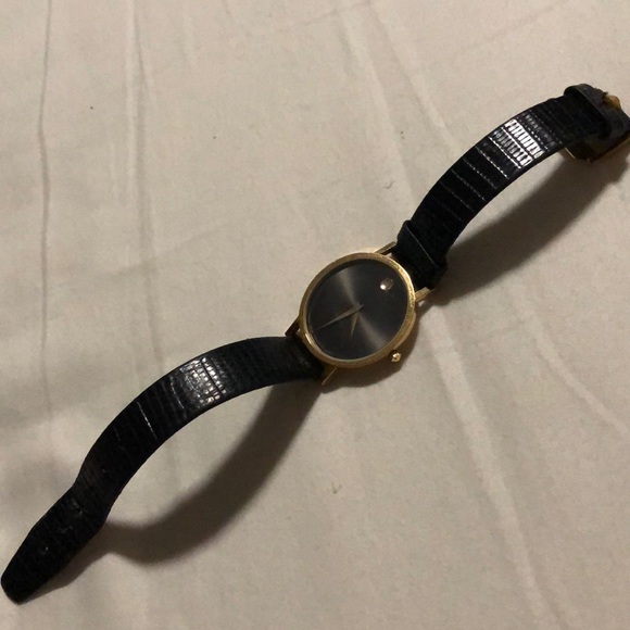 Vintage Movado black and gold watch main image 7